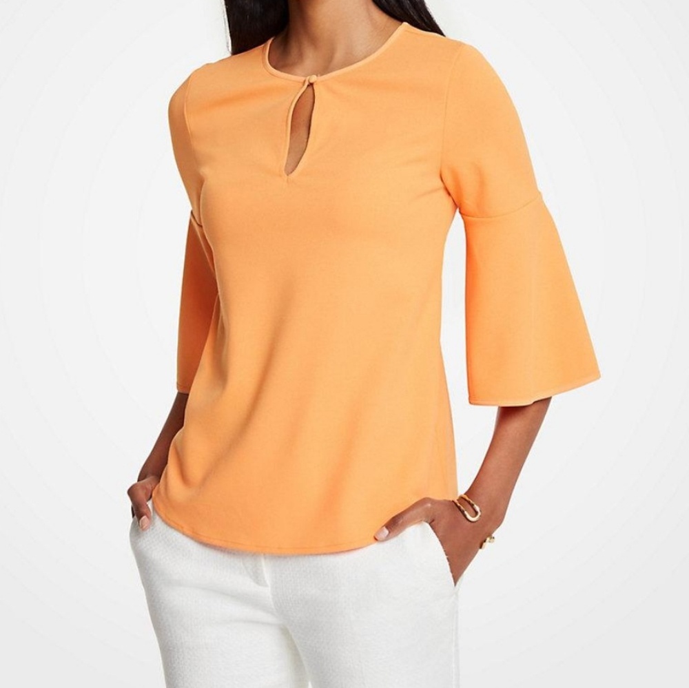 Ann Taylor key hole flare sleeve top